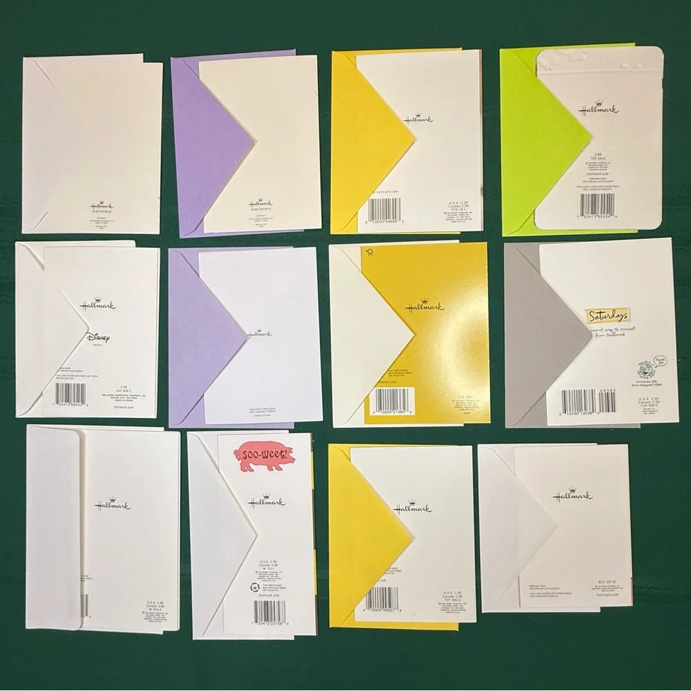 Hallmark Assorted 12 Greeting Cards and Envelopes Set #2